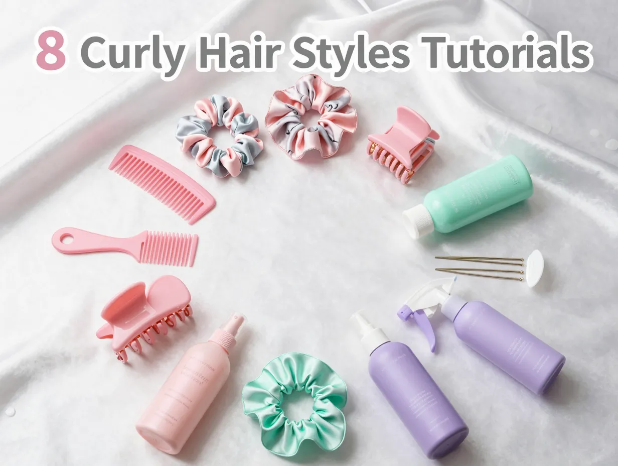 Curly hair tutorial arrangement tools products scrunchie scarf gel