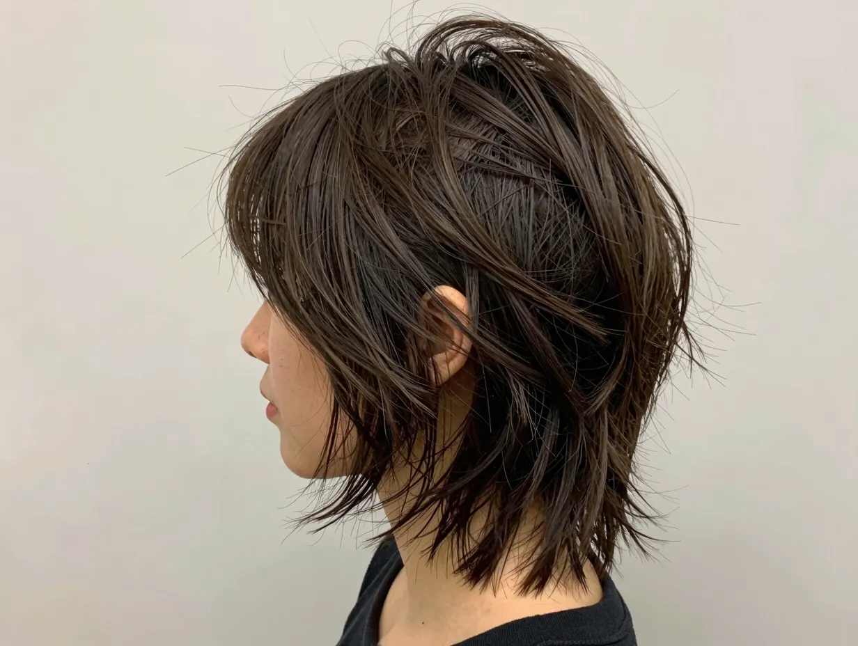 Shaggy butterfly cut textured choppy layers messy undone aesthetic