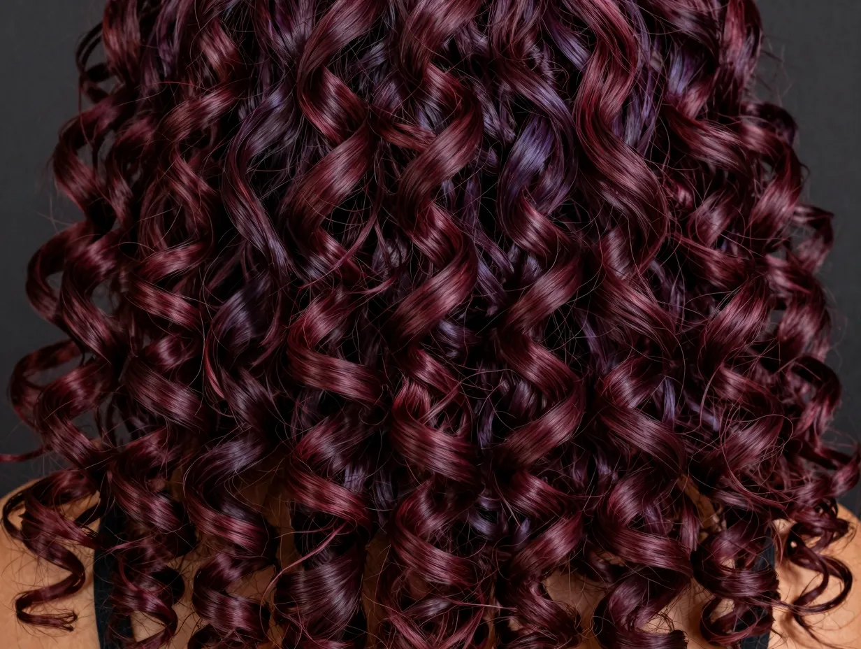 Burgundy deep wine color dimensional on tight zigzag coils