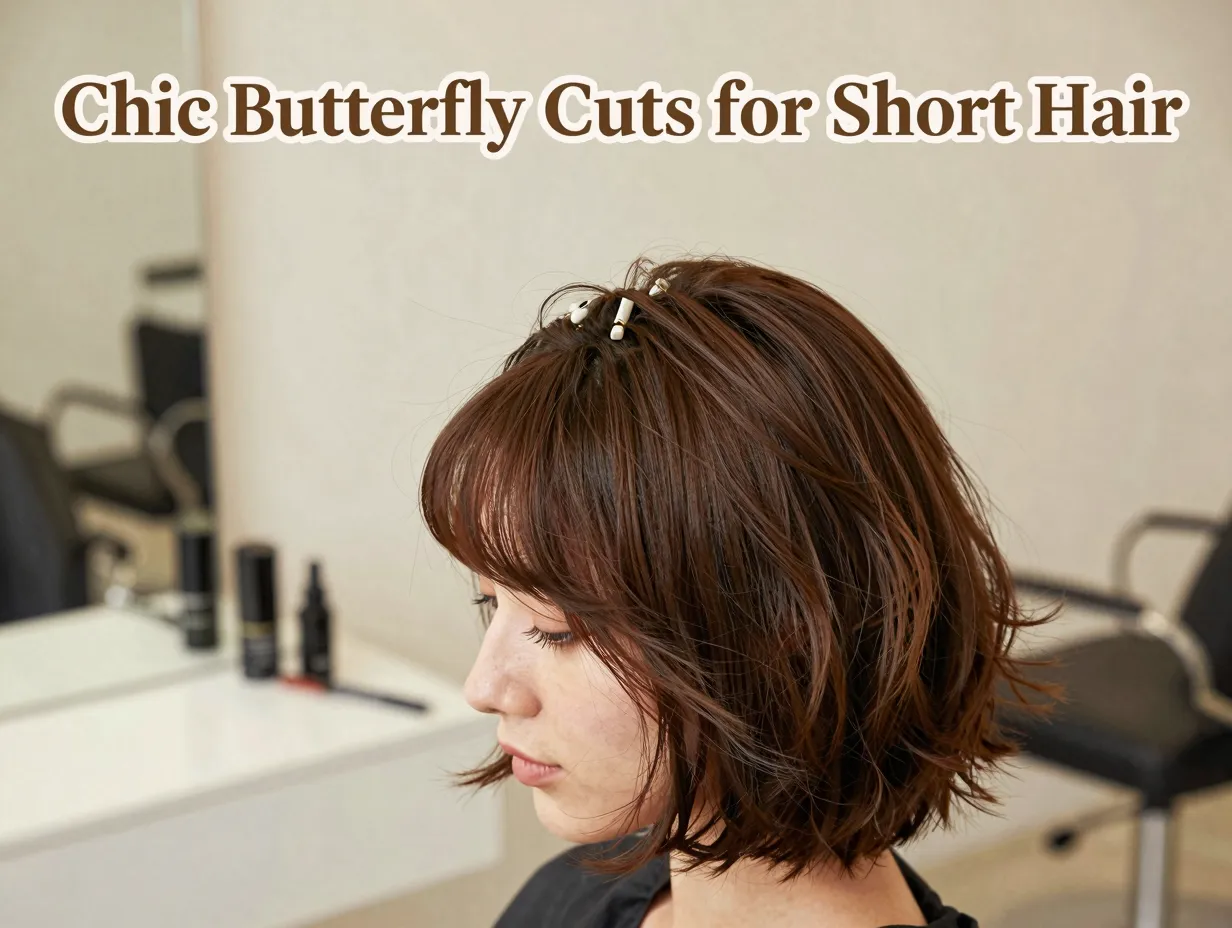 Brunette bob curtain bangs textured layers face framing chic
