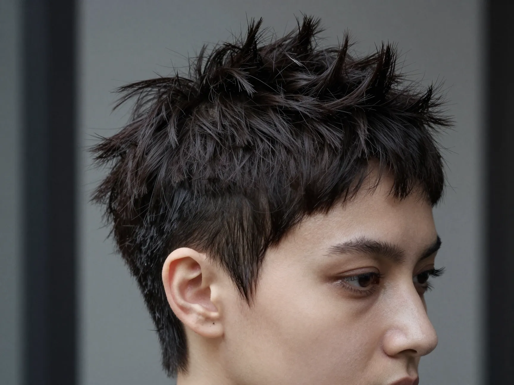 Textured pixie matte paste spiky crown forward top