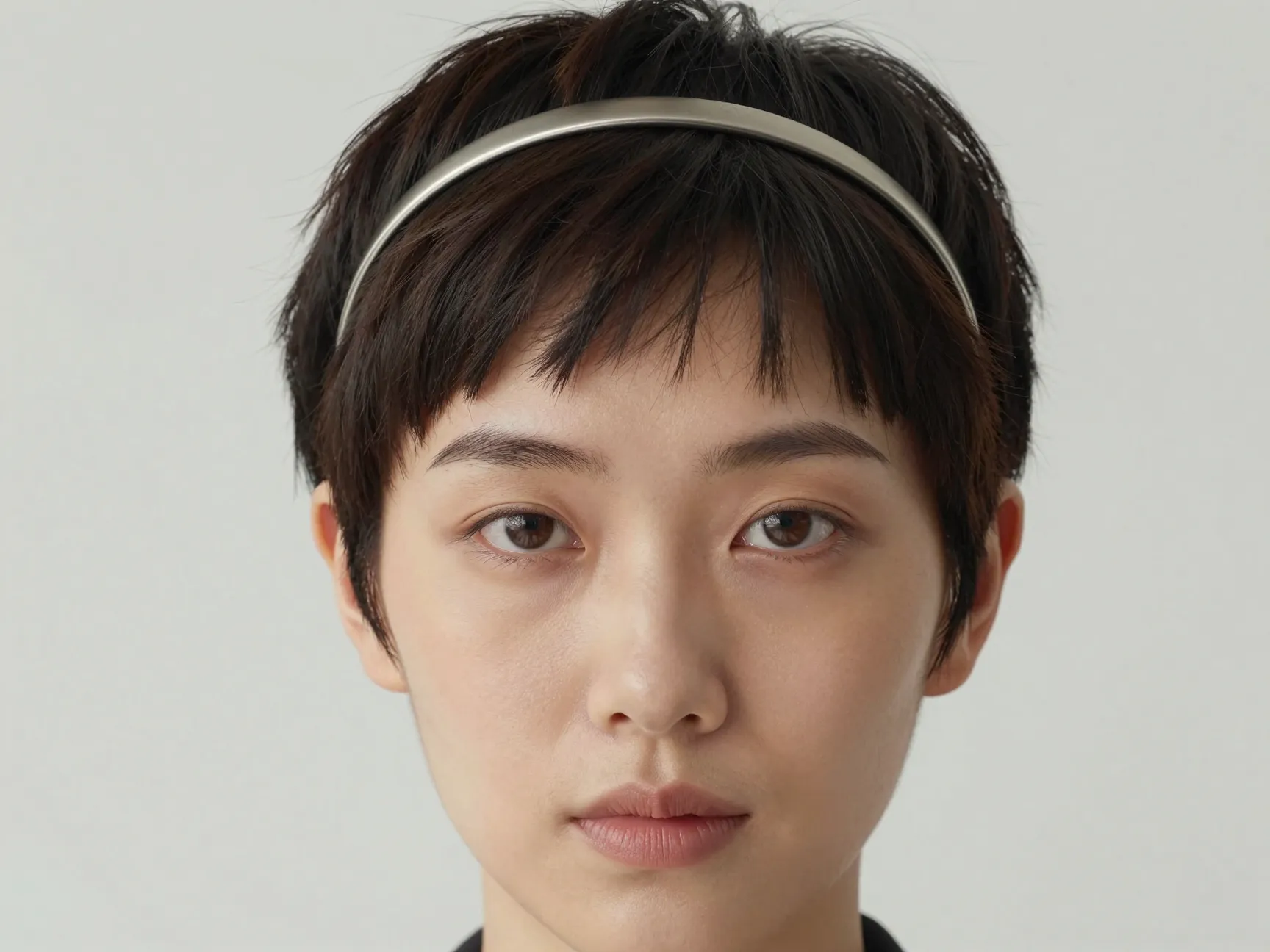 Headband style pixie thin metal band polished