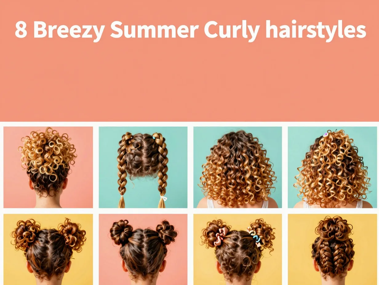 Eight vibrant curly hairstyles grid summer humidity beating frizz free