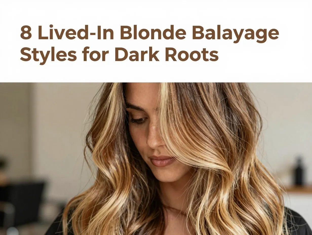Dark root balayage blonde highlights loose waves natural glow