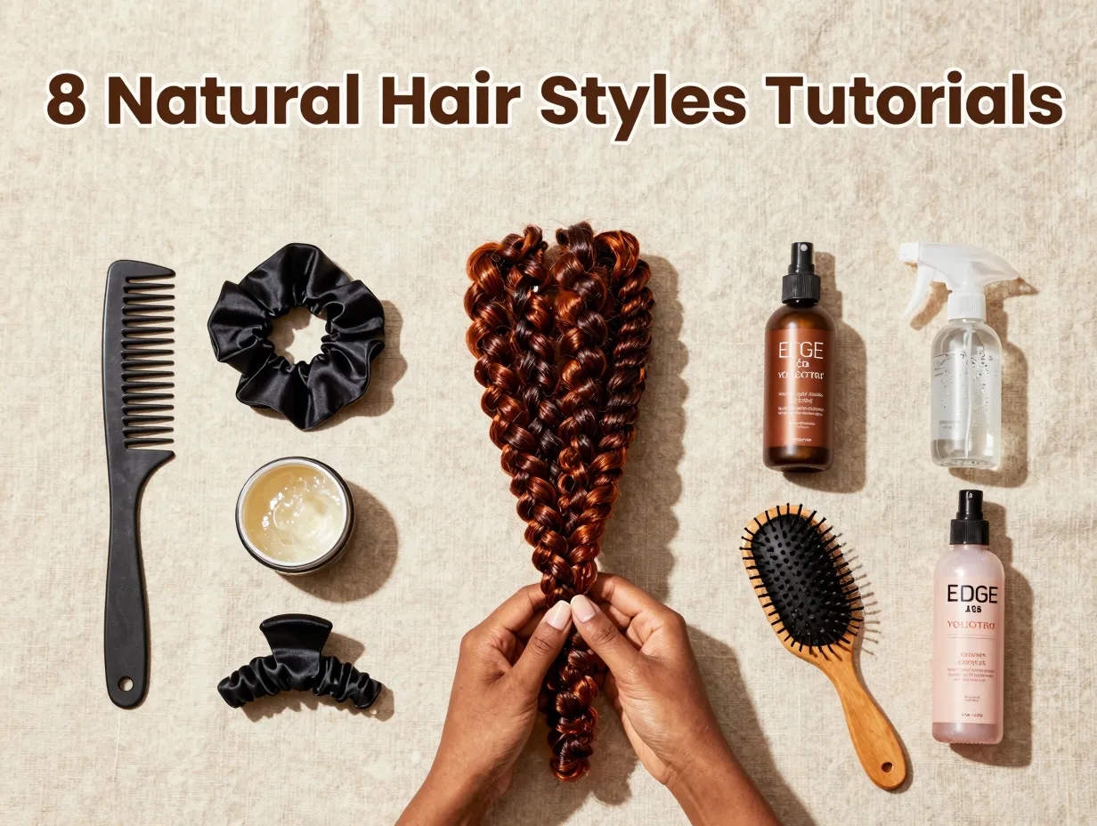 Eight styles twist out tools fast texture mastery linen flat lay