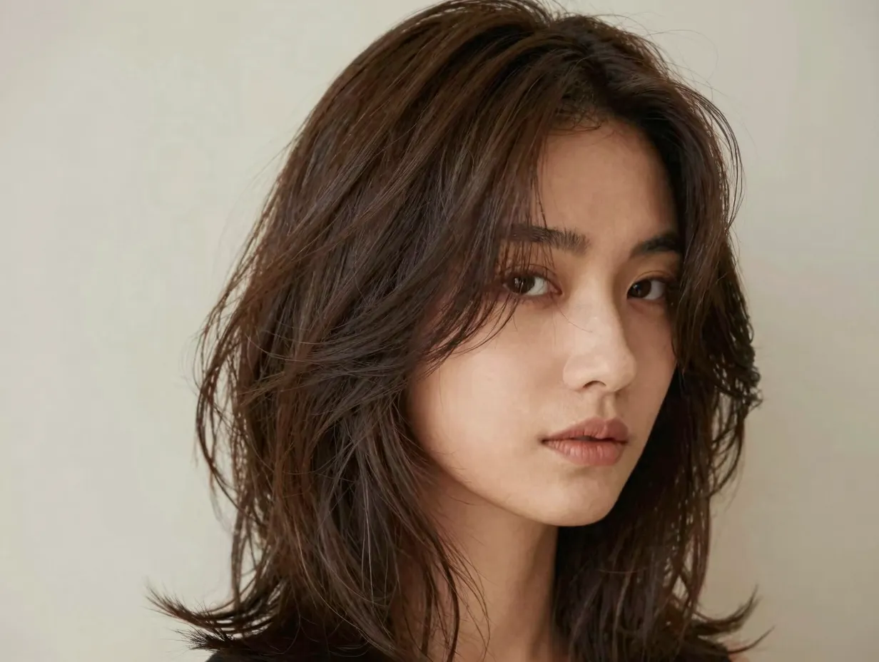 Classic crown lift butterfly cut on wavy hair with defined layers and bounce