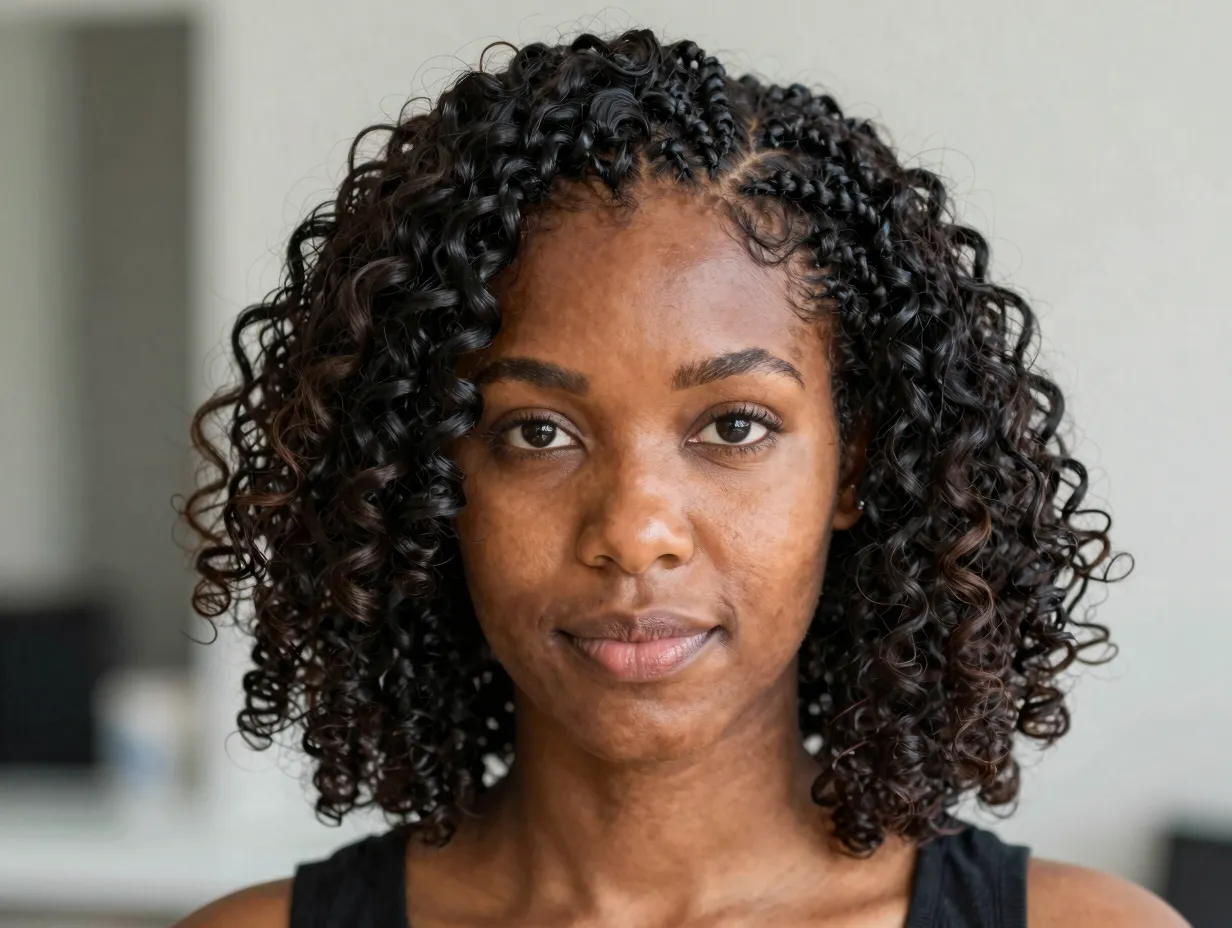 Classic shoulder length french curls grazing elegant ringlets