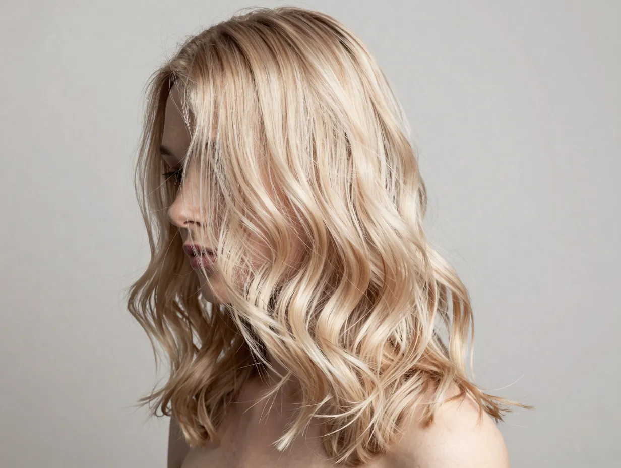 Wispy feathered butterfly cut on thick wavy hair with lightweight texture