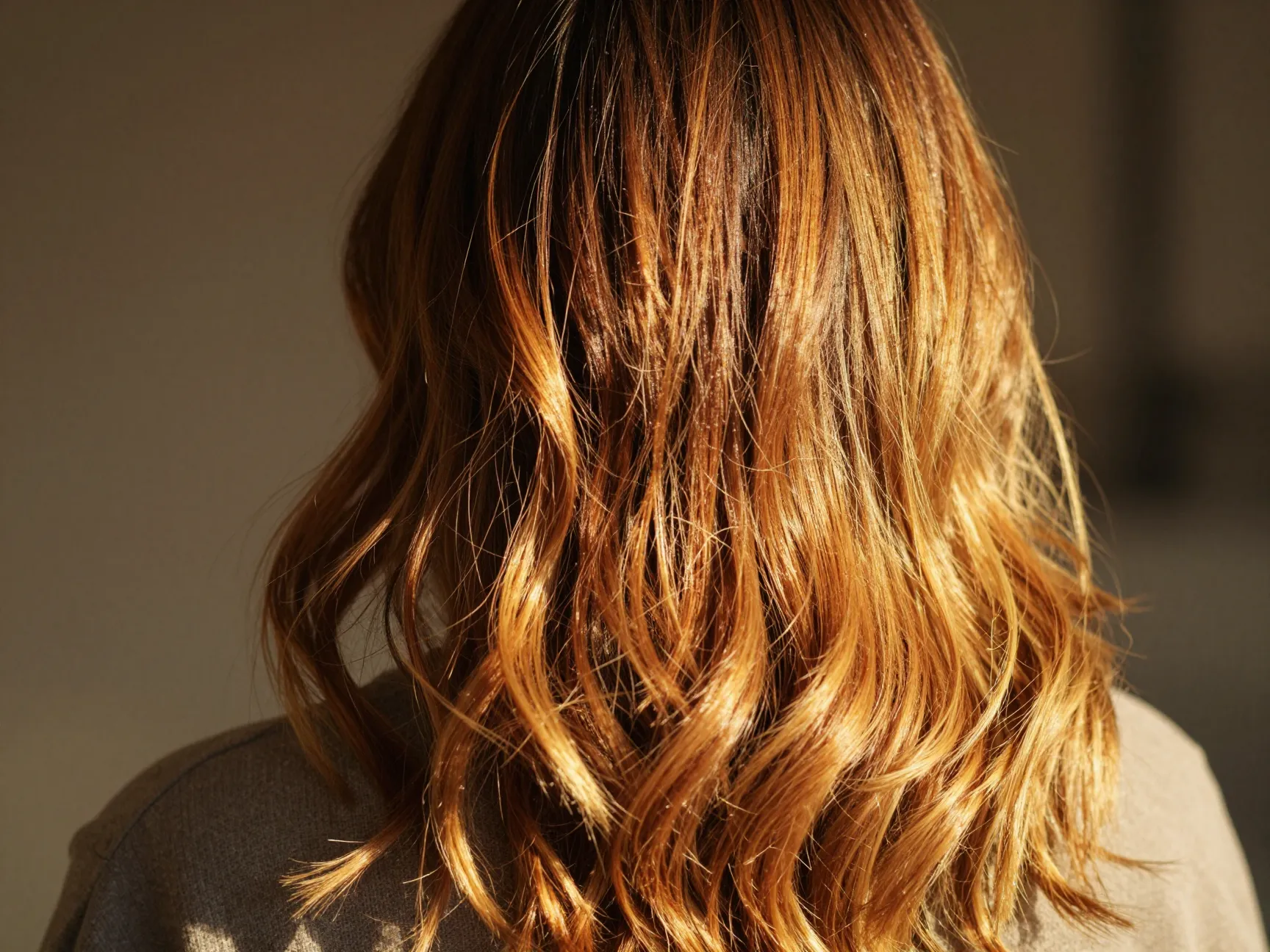 Warm caramel balayage dark base rich toffee golden tones