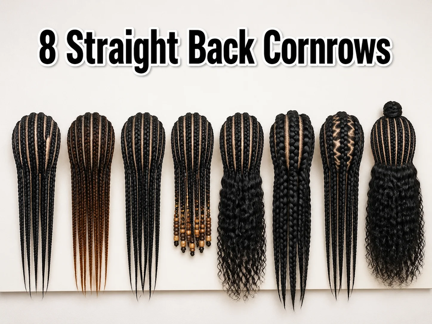 Classic color feedin beads curly jumbo zigzag halfup cornrows board