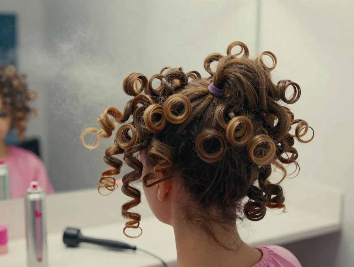 Barbie flipped ponytail with outward curls