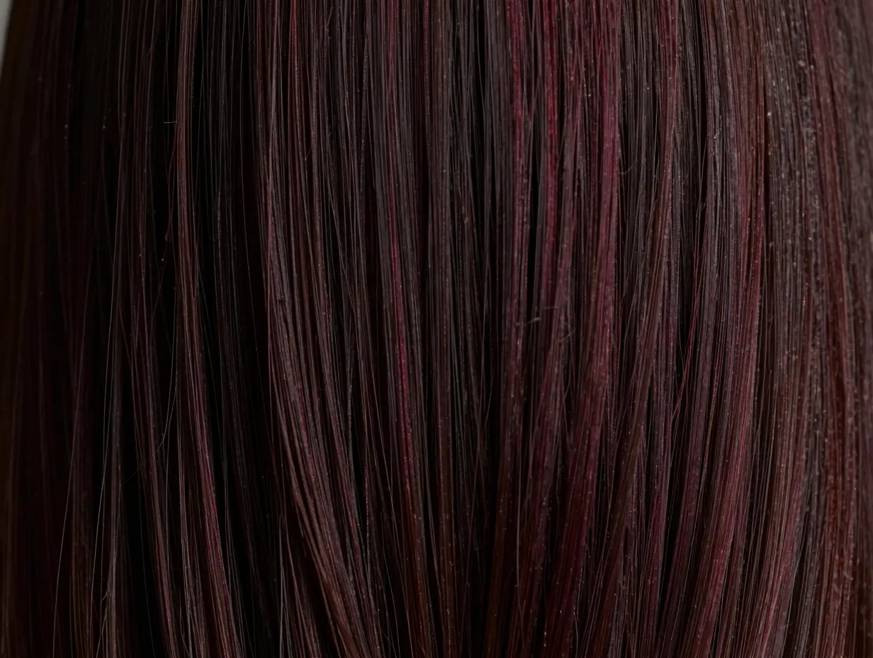 Cherry cola brunette deep chocolate brown with subtle burgundy undertones