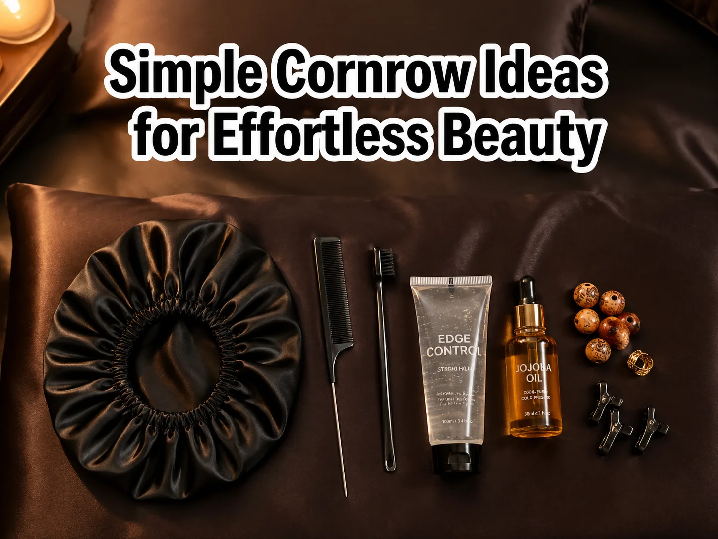Satin hair bonnet tools edge control oil beads prep ritual