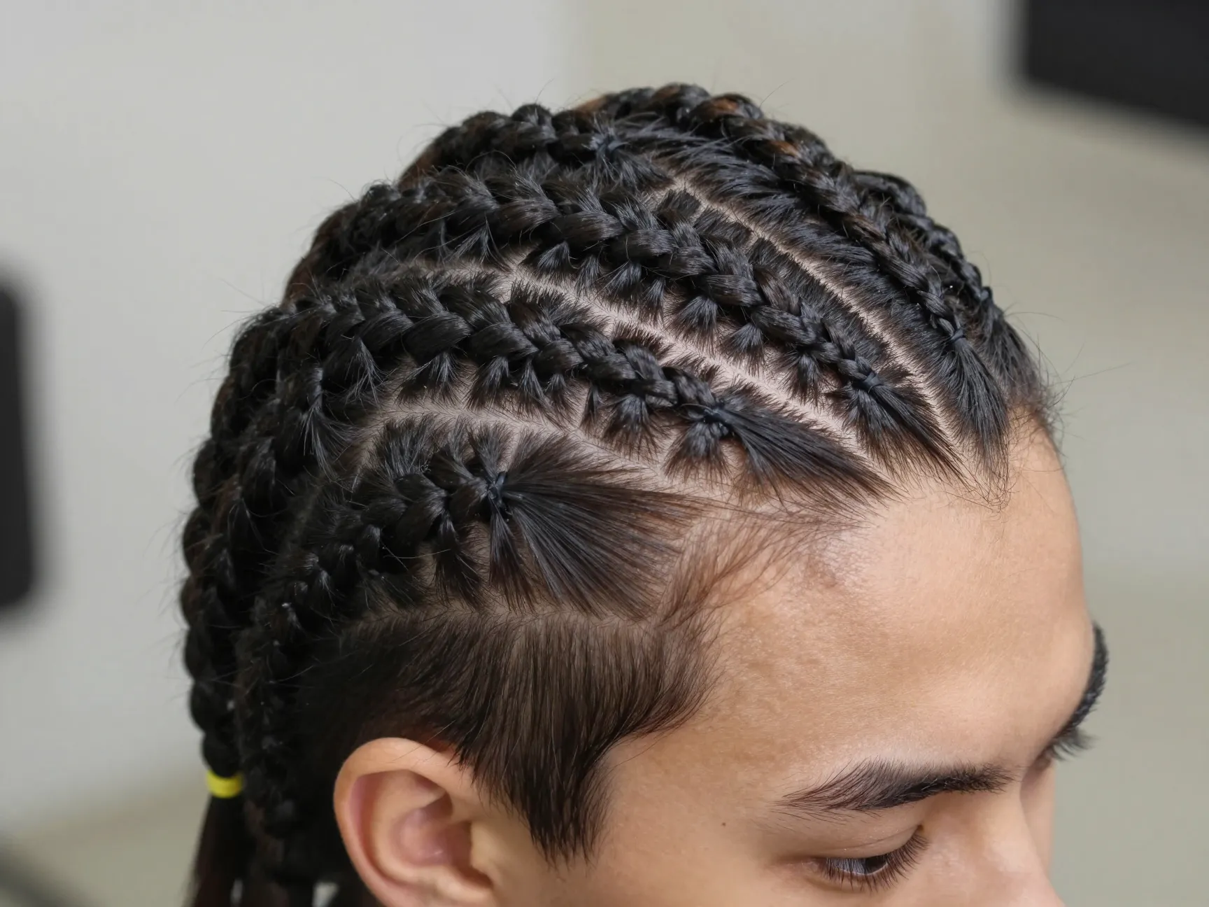 Classic straight back cornrows neat vertical parts smoothed edges
