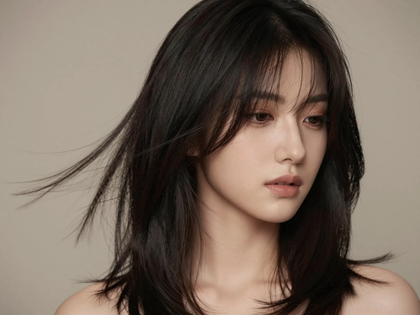 Butterfly haircut collarbone length face framing layers romantic