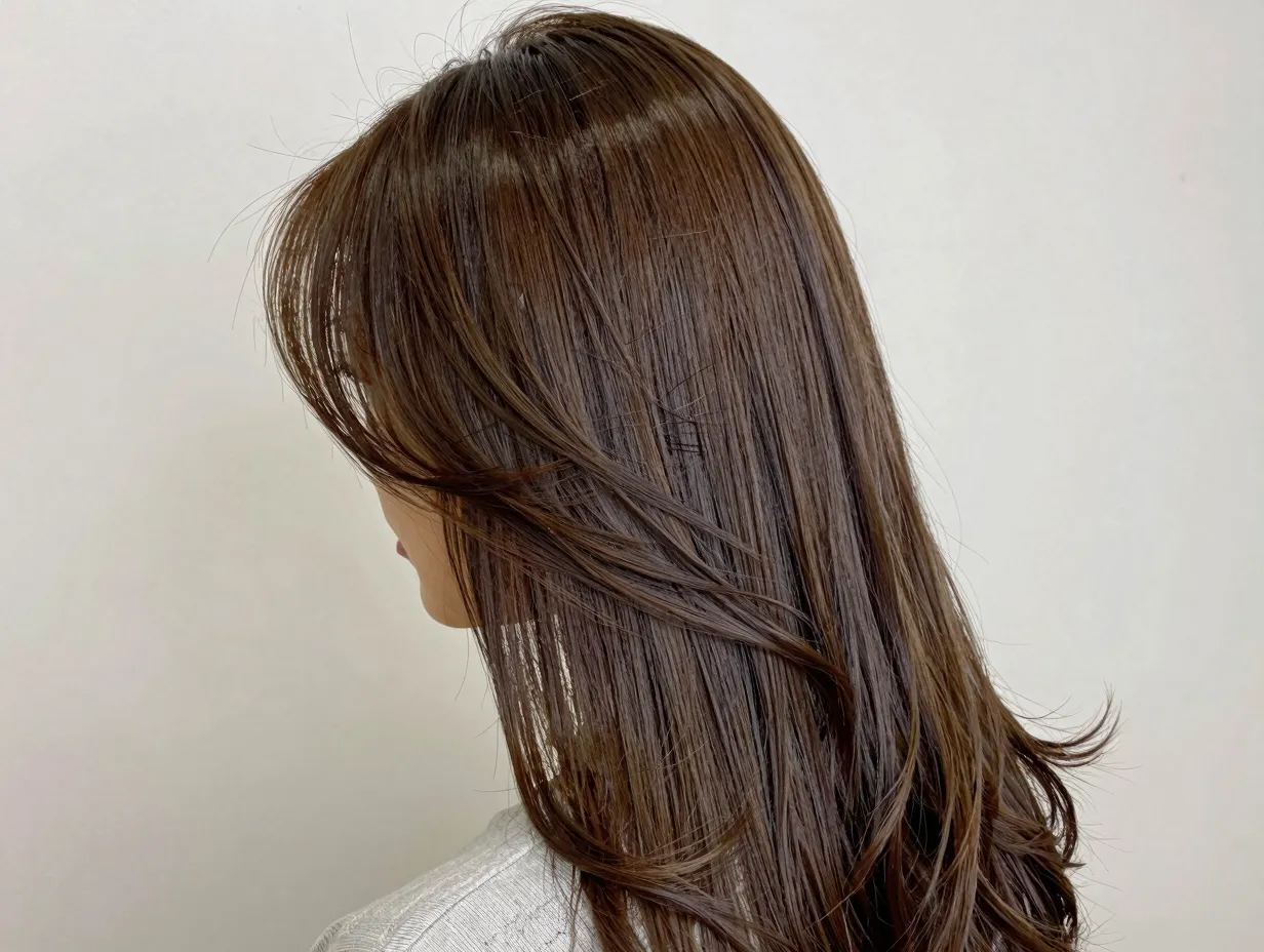 Classic v shaped back with face framing wing layers for long hair