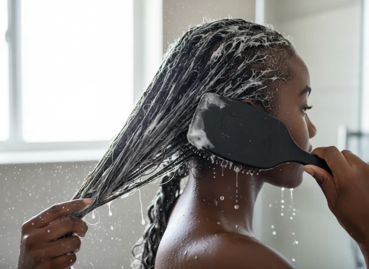Wet conditioning technique sleek results paddle brush conditioner