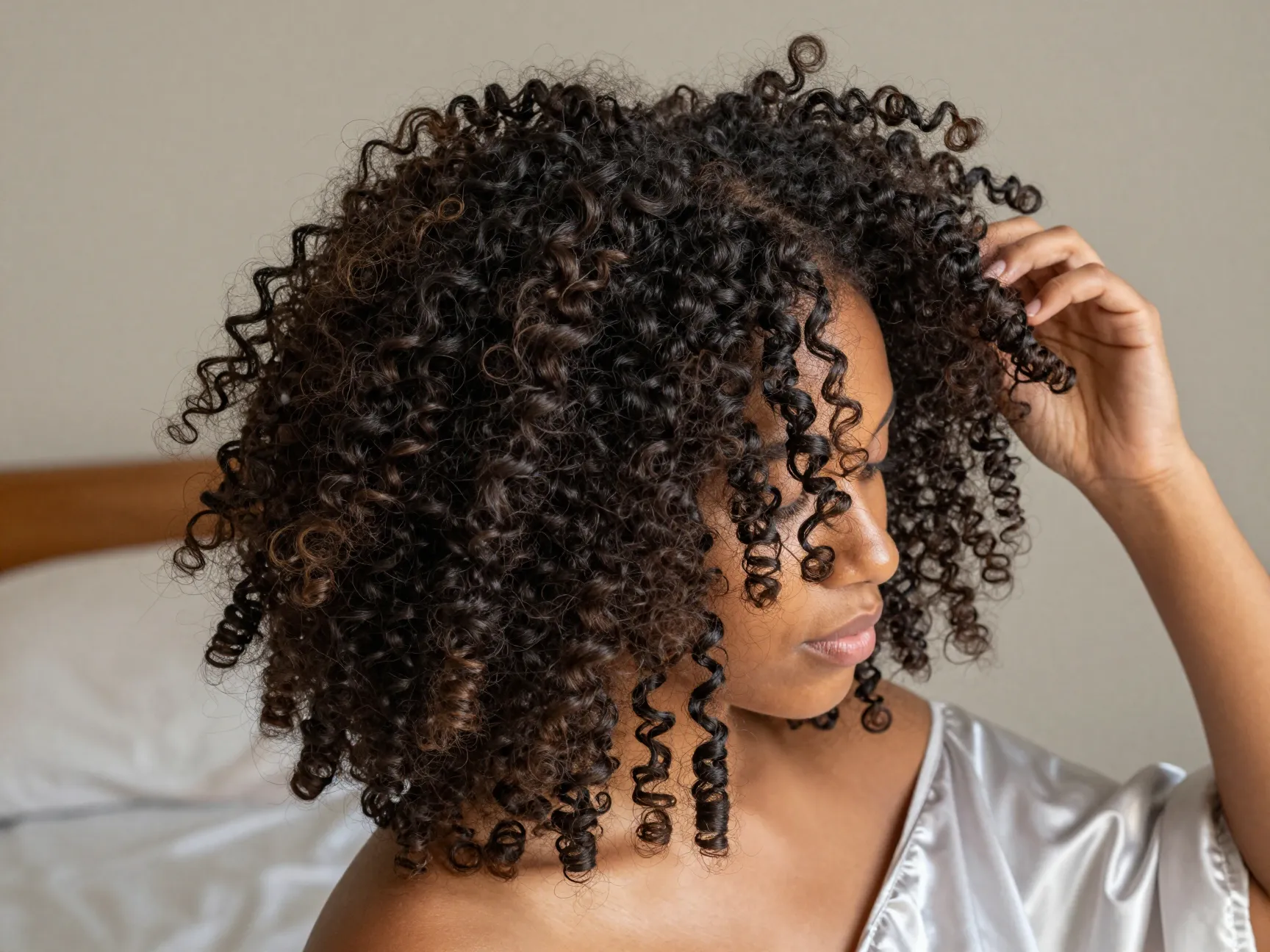 Voluminous twist out puff from overnight two strand twists
