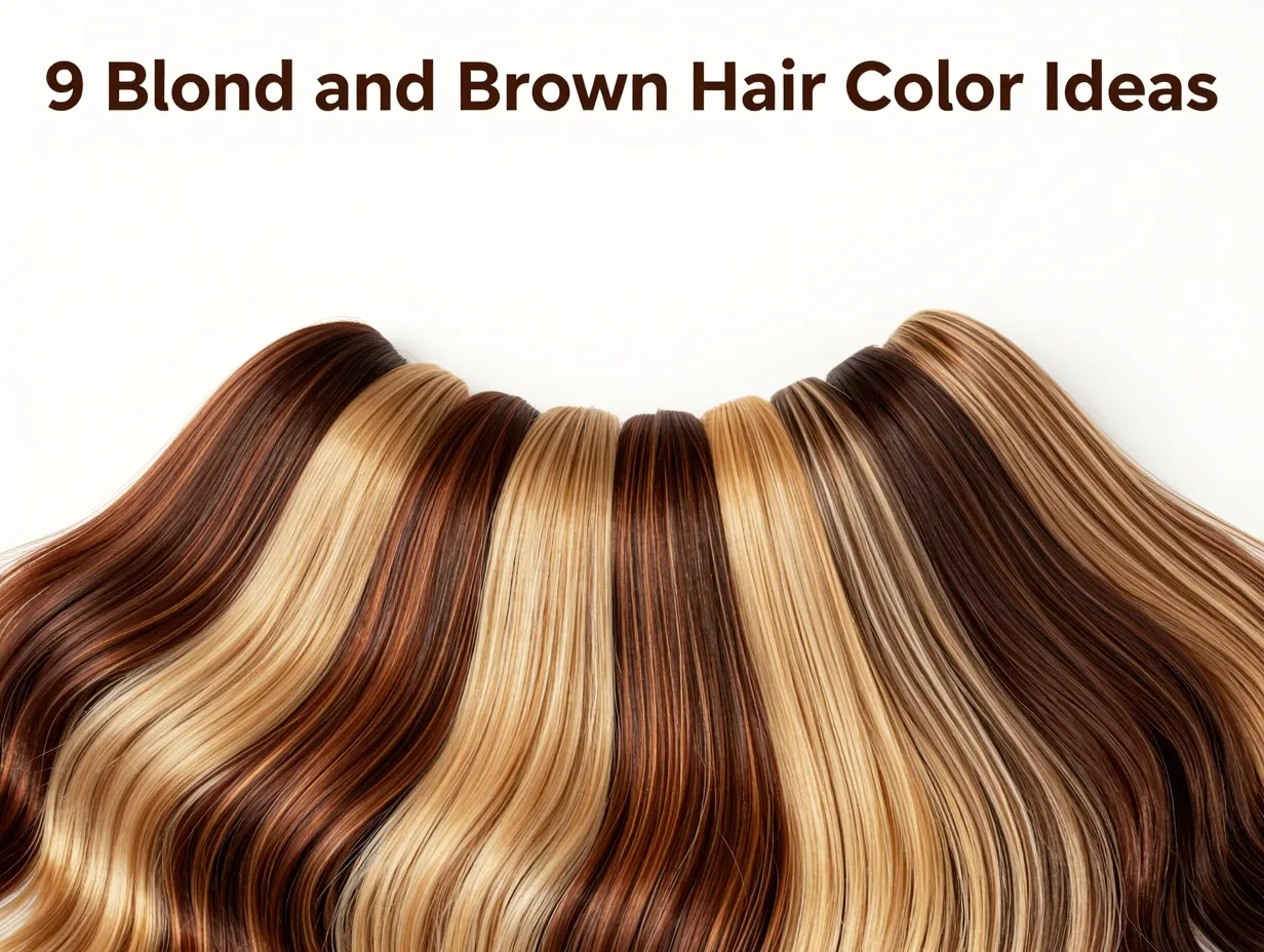Nine dimensional blond brown hair color ideas fanning strands