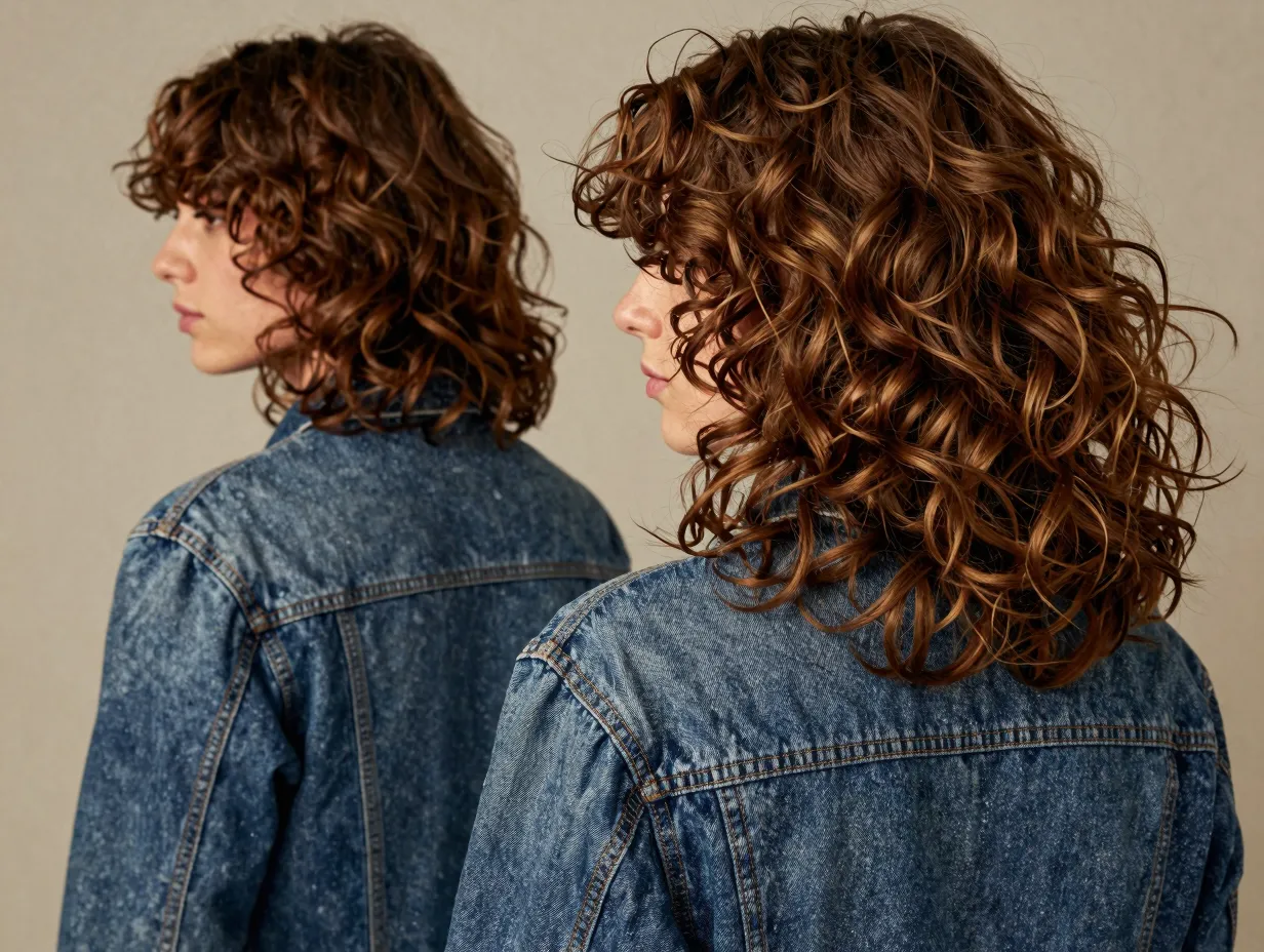 Cowboy bob voluminous textured layers lived in denim jacket aesthetic