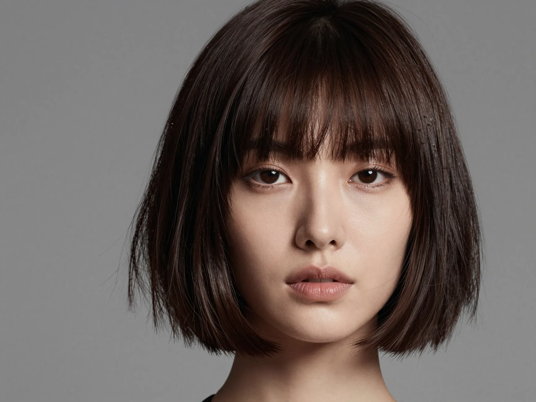 Textured french bob polished jaw length expensive hair look