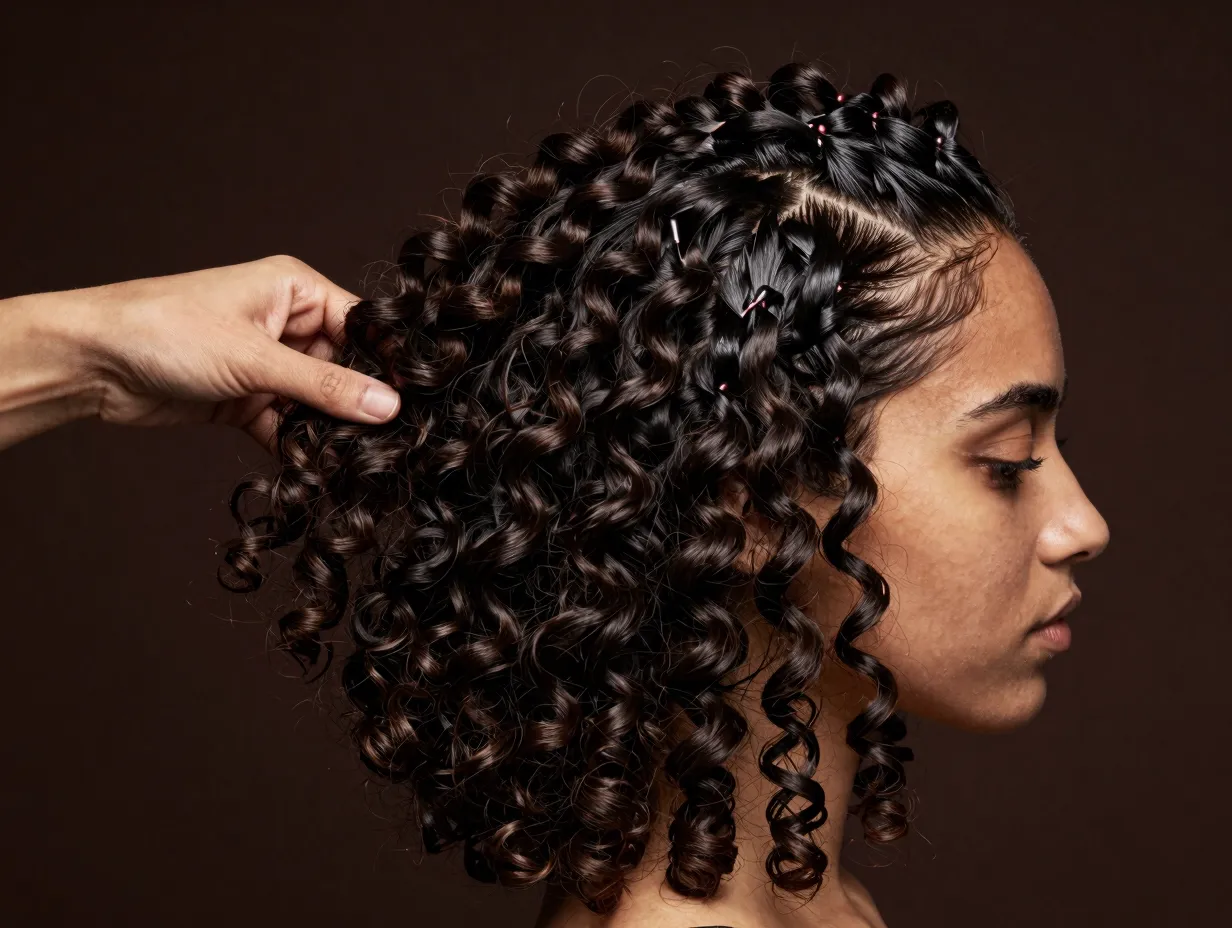 Slicked back twist out on 4c hair with lightweight pomade and free curls