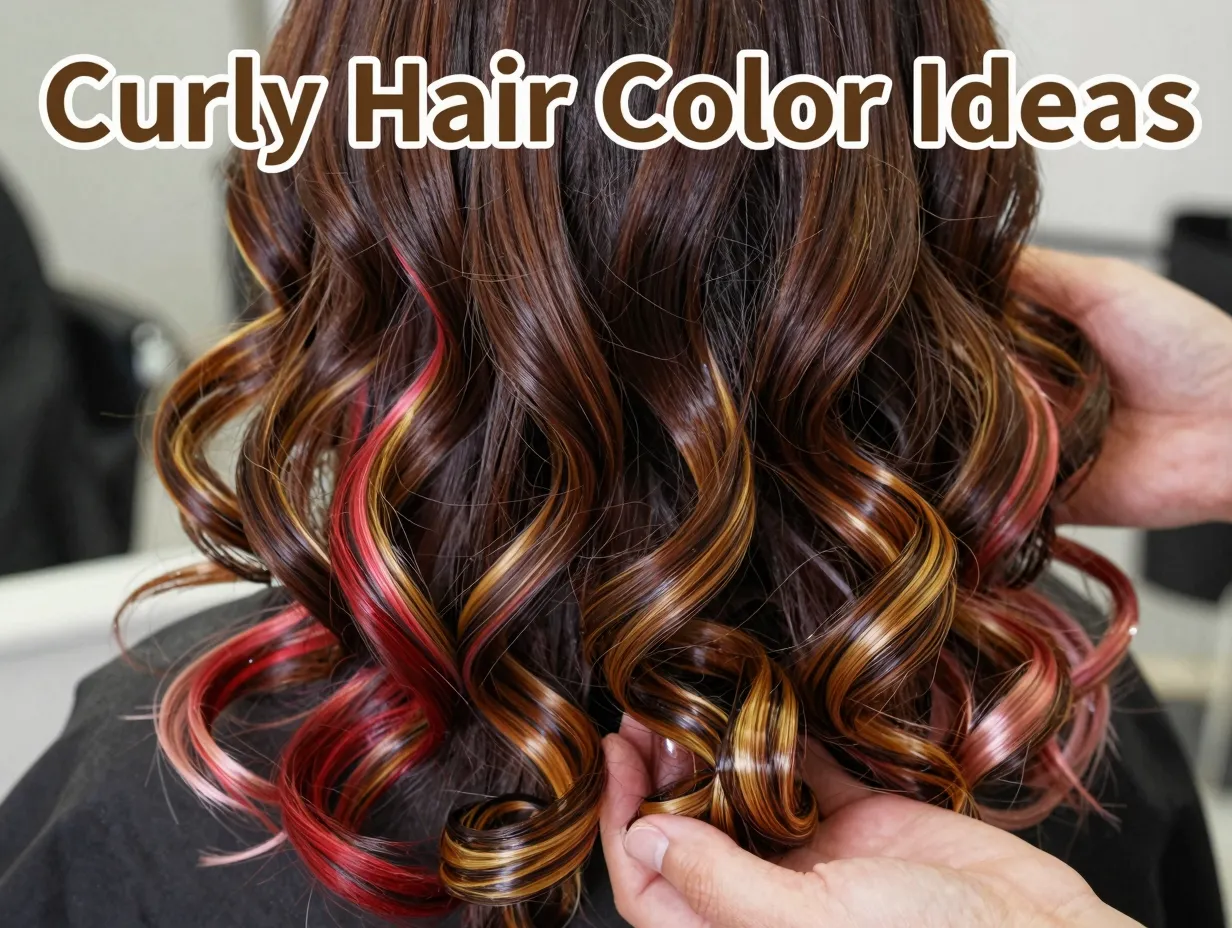 Vibrant curly coil tiger eye balayage 9 color ideas guide