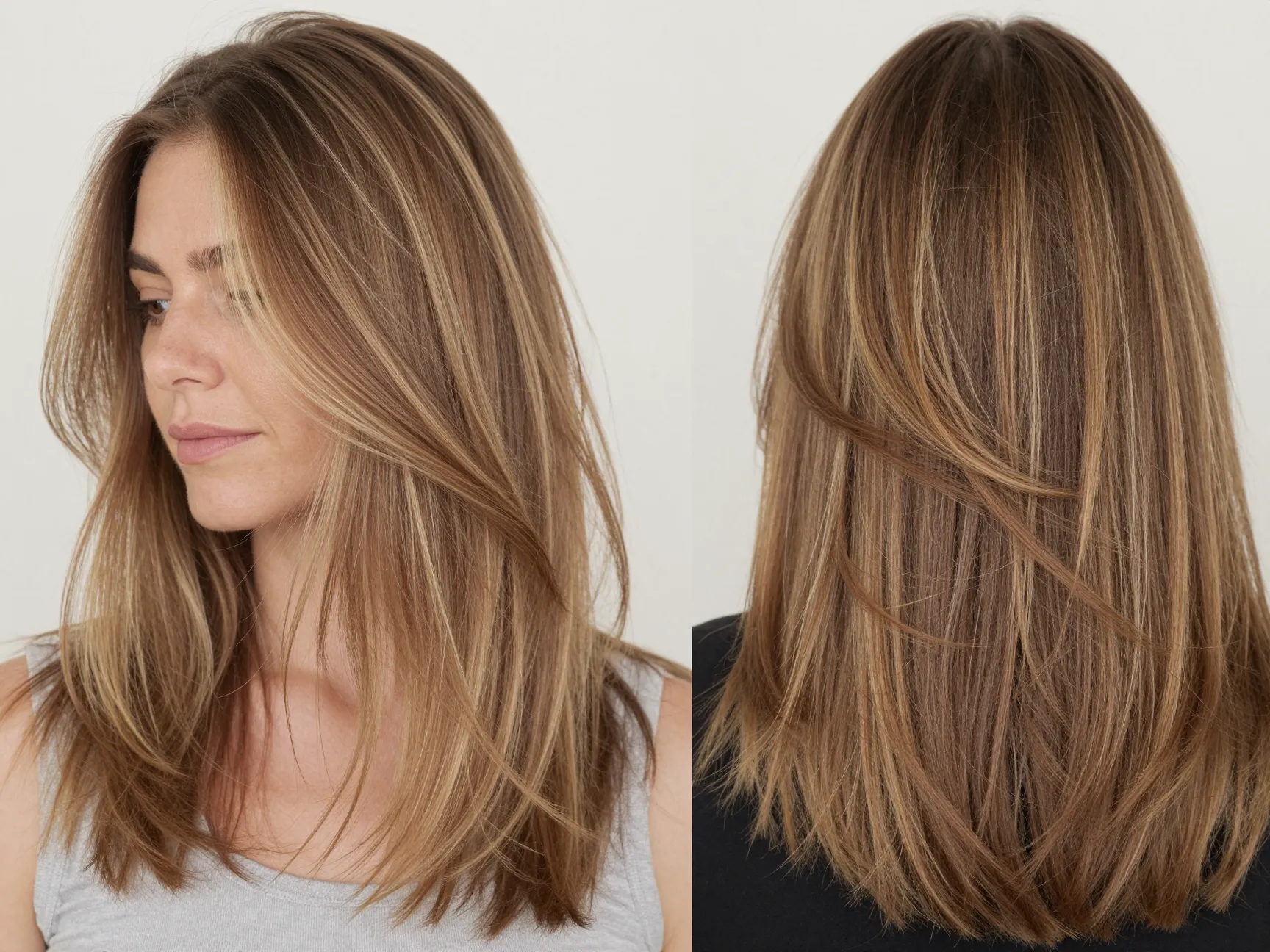Bronde balayage caramel sandy tones light brown hair