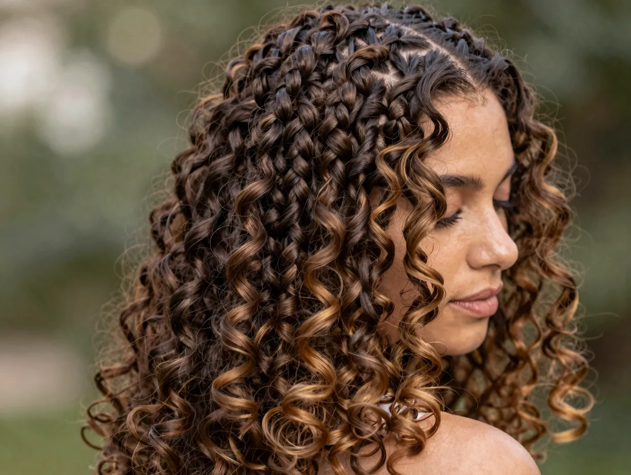 Dark light brown side split passion twists bohemian feminine texture