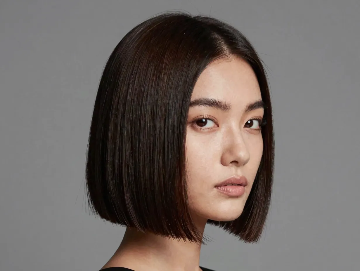 Blunt bob elegance precision chin length clean lines parisian style