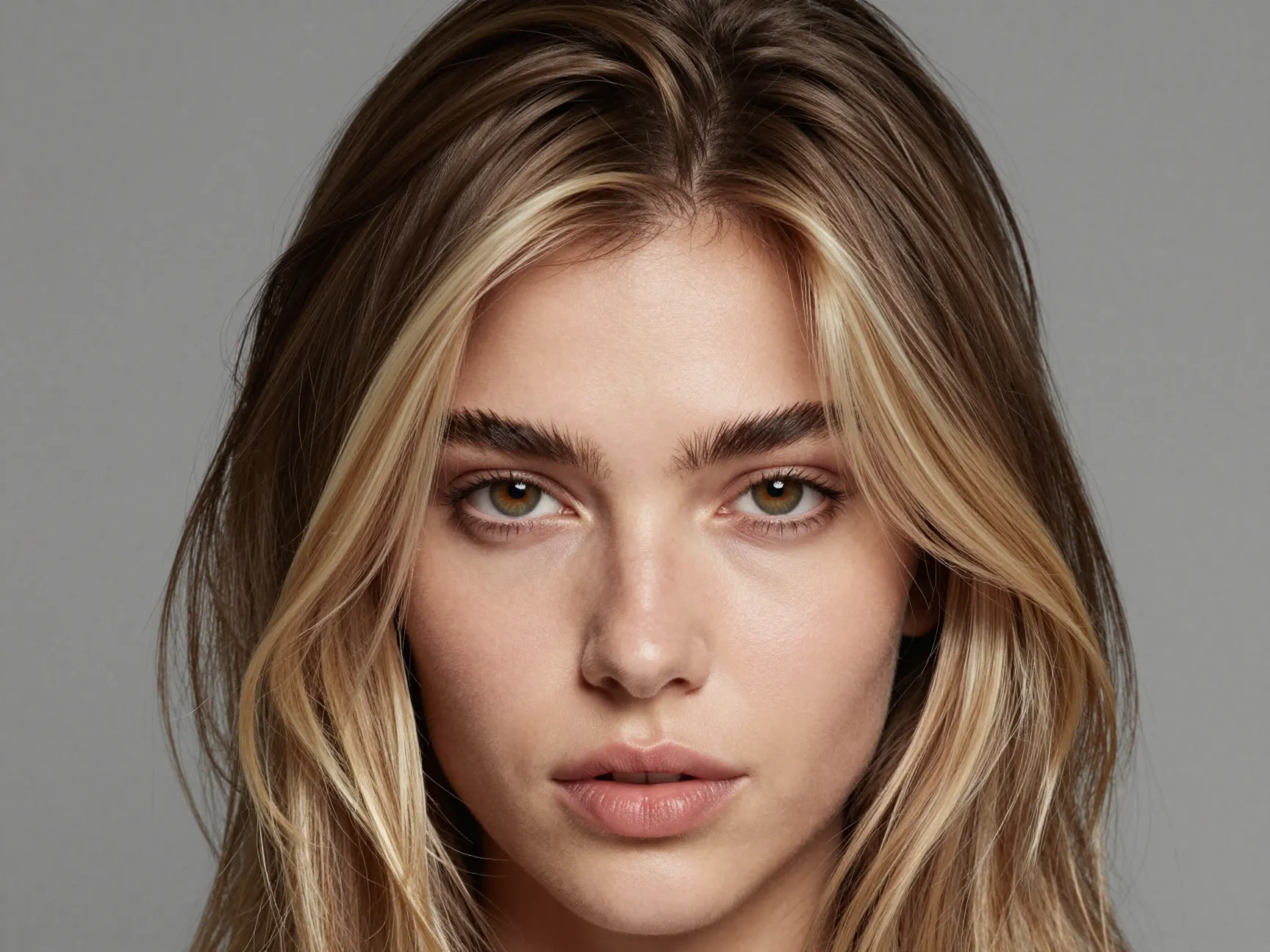 Chunky face framing highlights editorial look