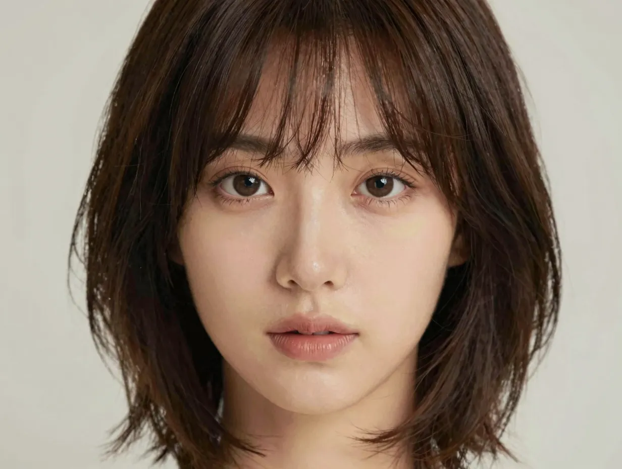 Face framing butterfly layers on short chin length hair