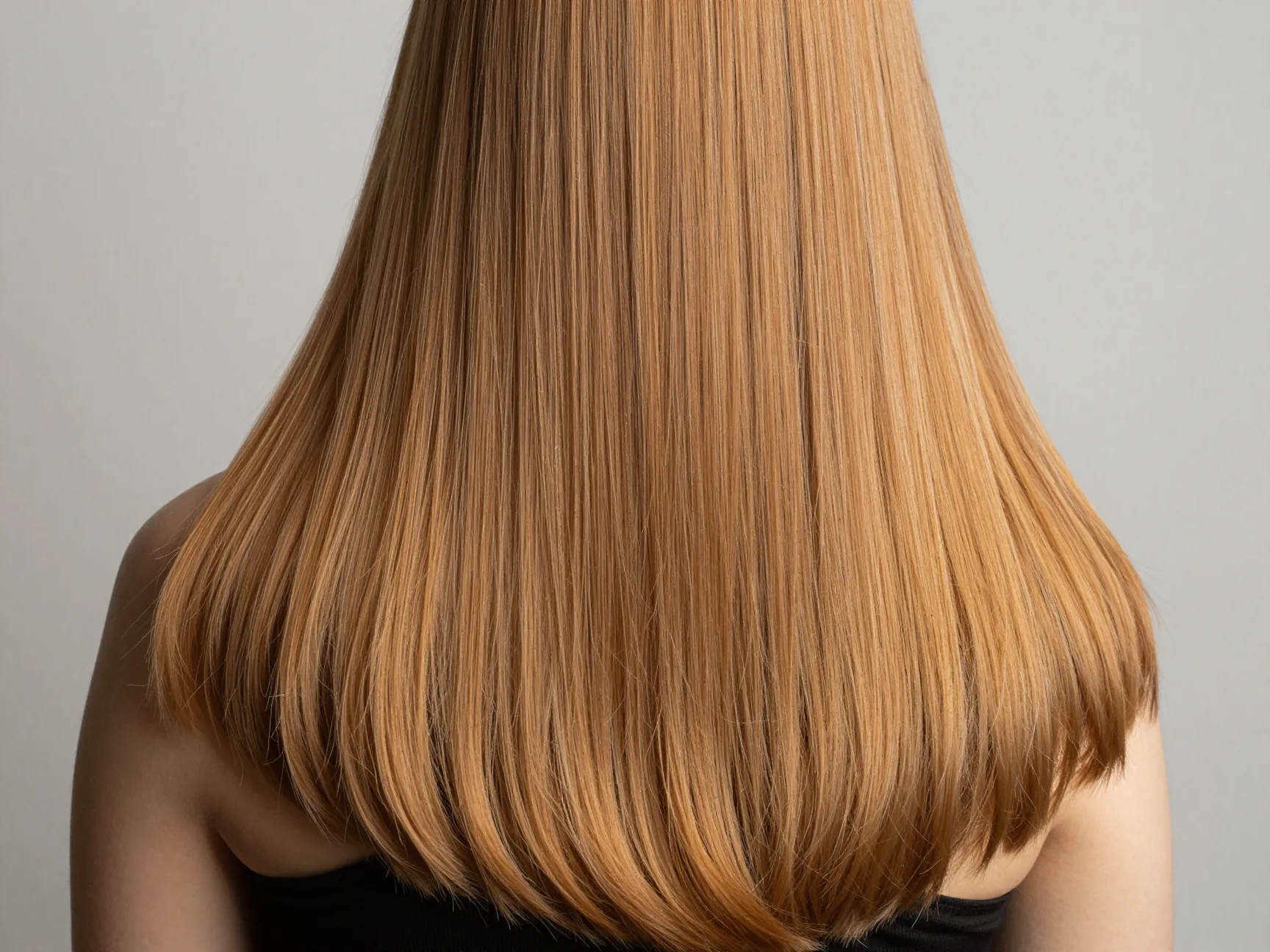 U shaped hemline gentle curve on long straight hair