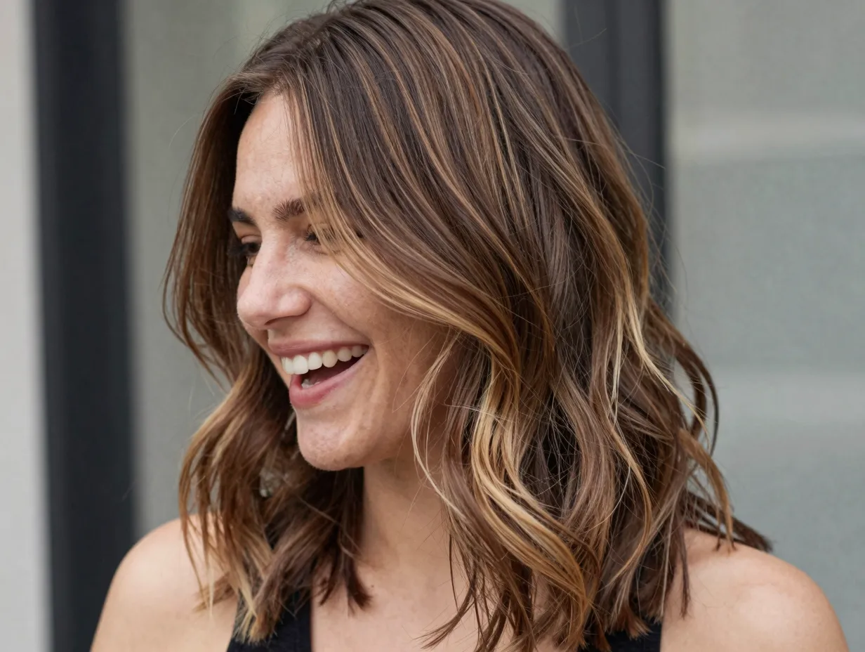 Subtle bronde highlights natural no highlight look