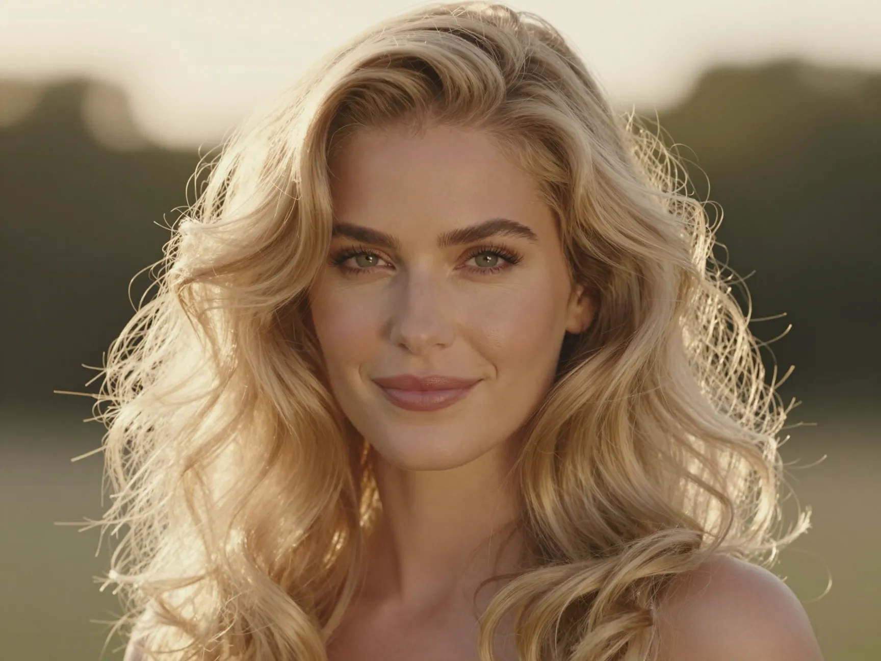 Champagne blonde hair on fair light medium neutral skin tone