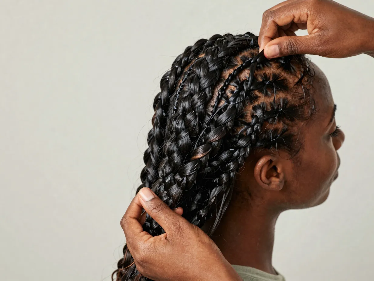 No heat method braiding wet hair with gel for drying