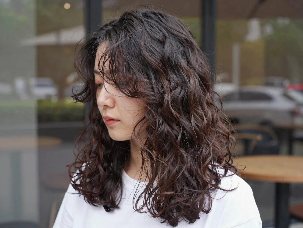 Low maintenance butterfly cut with soft gradual air dried layers
