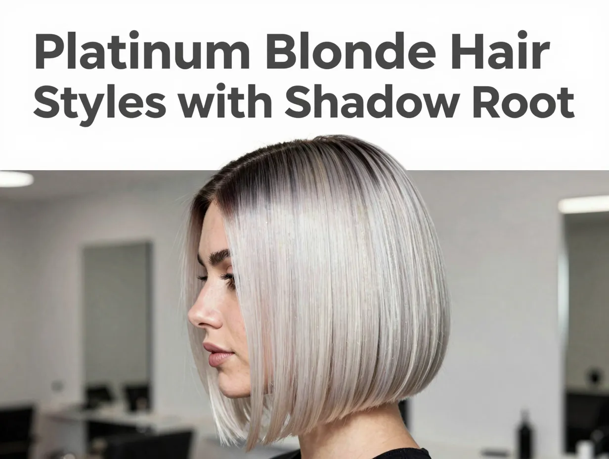 Platinum blonde bob seamless shadow root modern low maintenance
