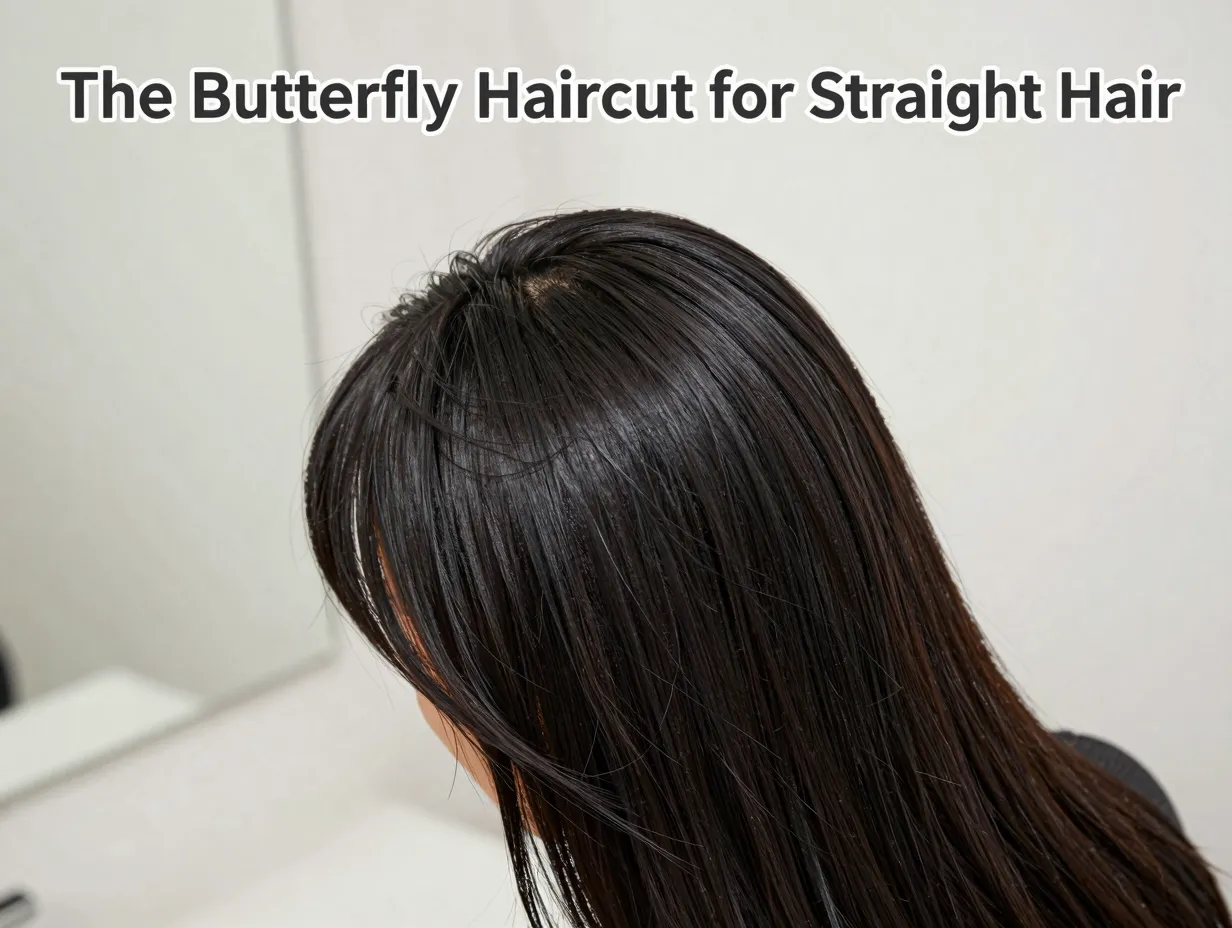 Straight hair butterfly layers natural volume air dry effortless