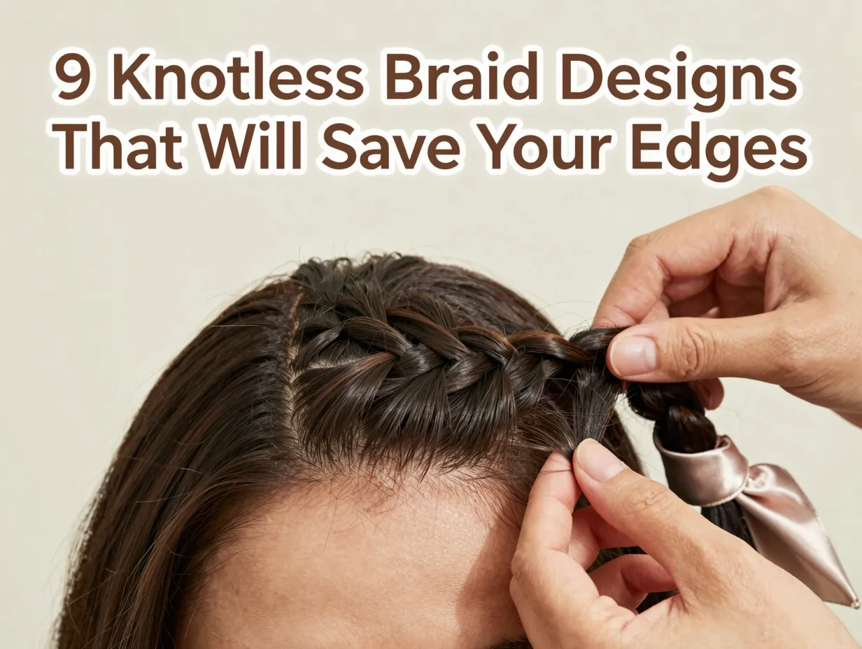 Overhead macro knotless braid installation healthy hairline scalp care satin