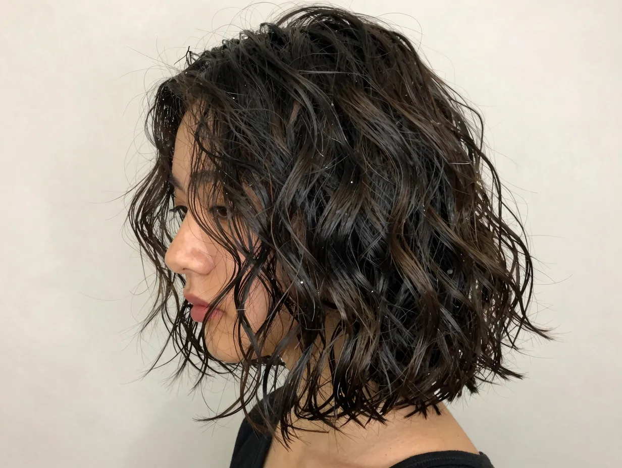 Salt spray textured wavy bob with beachy undone lived in finish