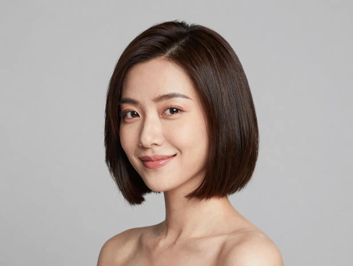 Polished soft micro bob with clean lines and effortless sophistication