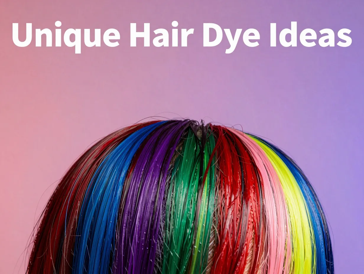 Glossy vivid hair sections cherry blue purple green red neon wet look