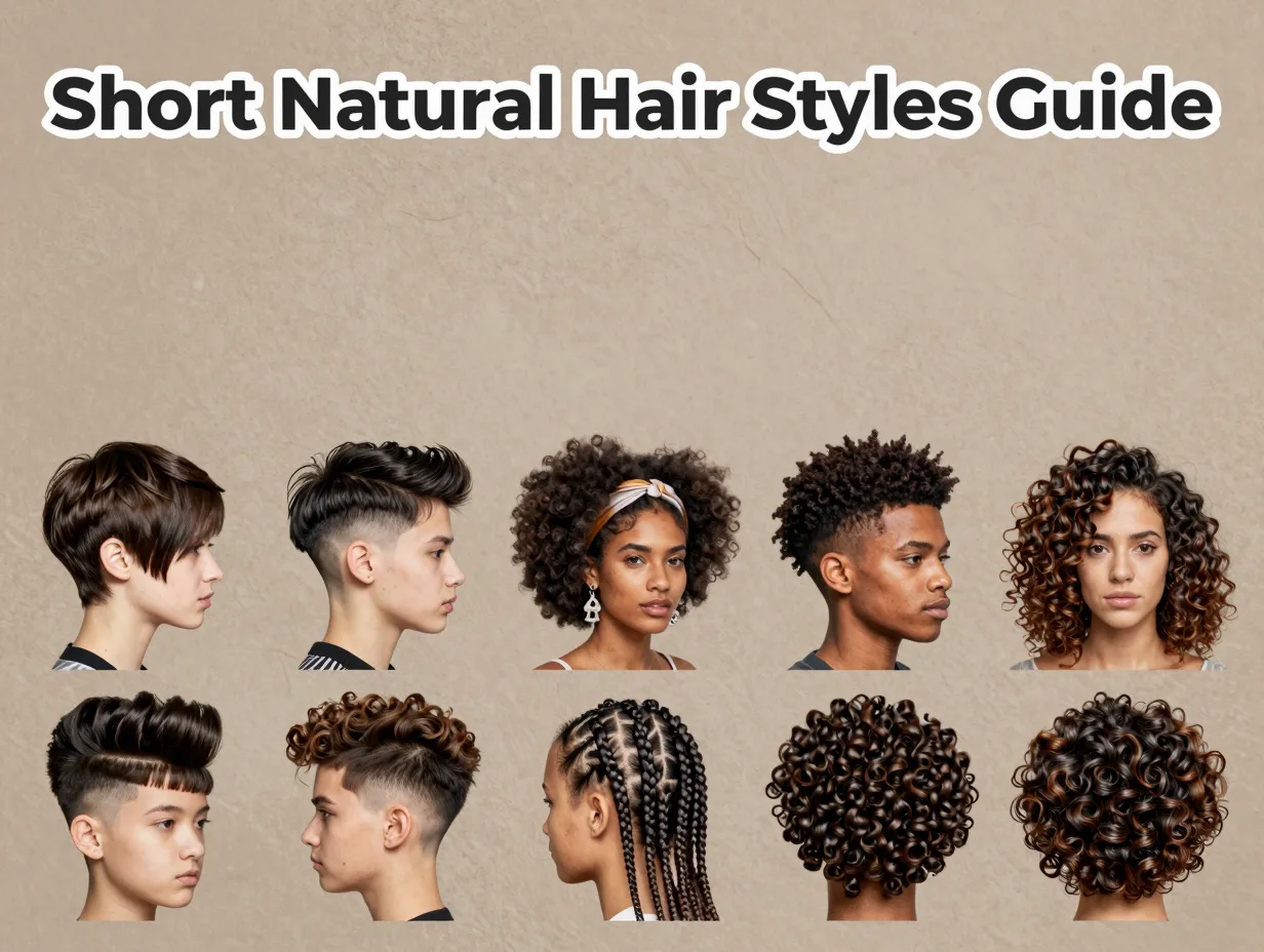 Nine short natural hairstyle flat lay pixie afro twist out
