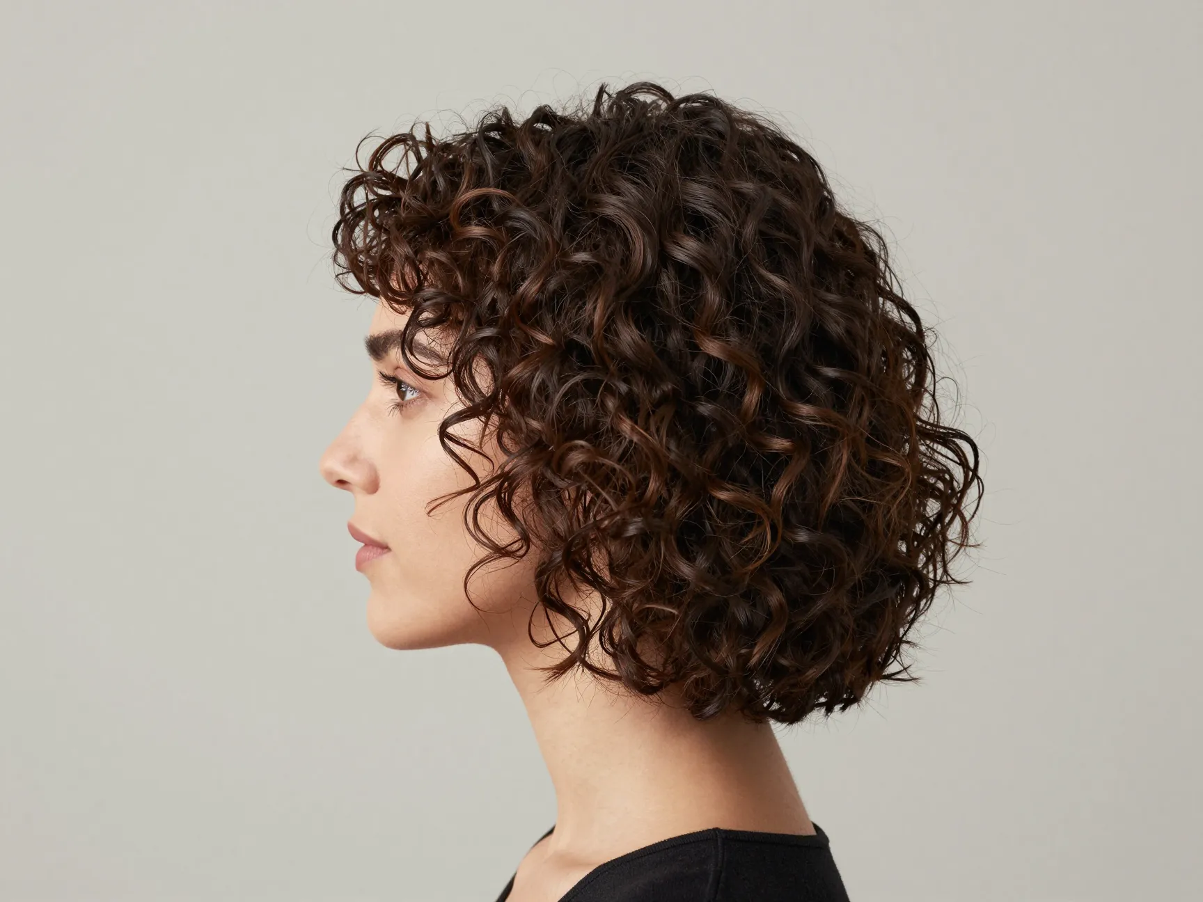 Rounded curly bob jawline polished balanced silhouette