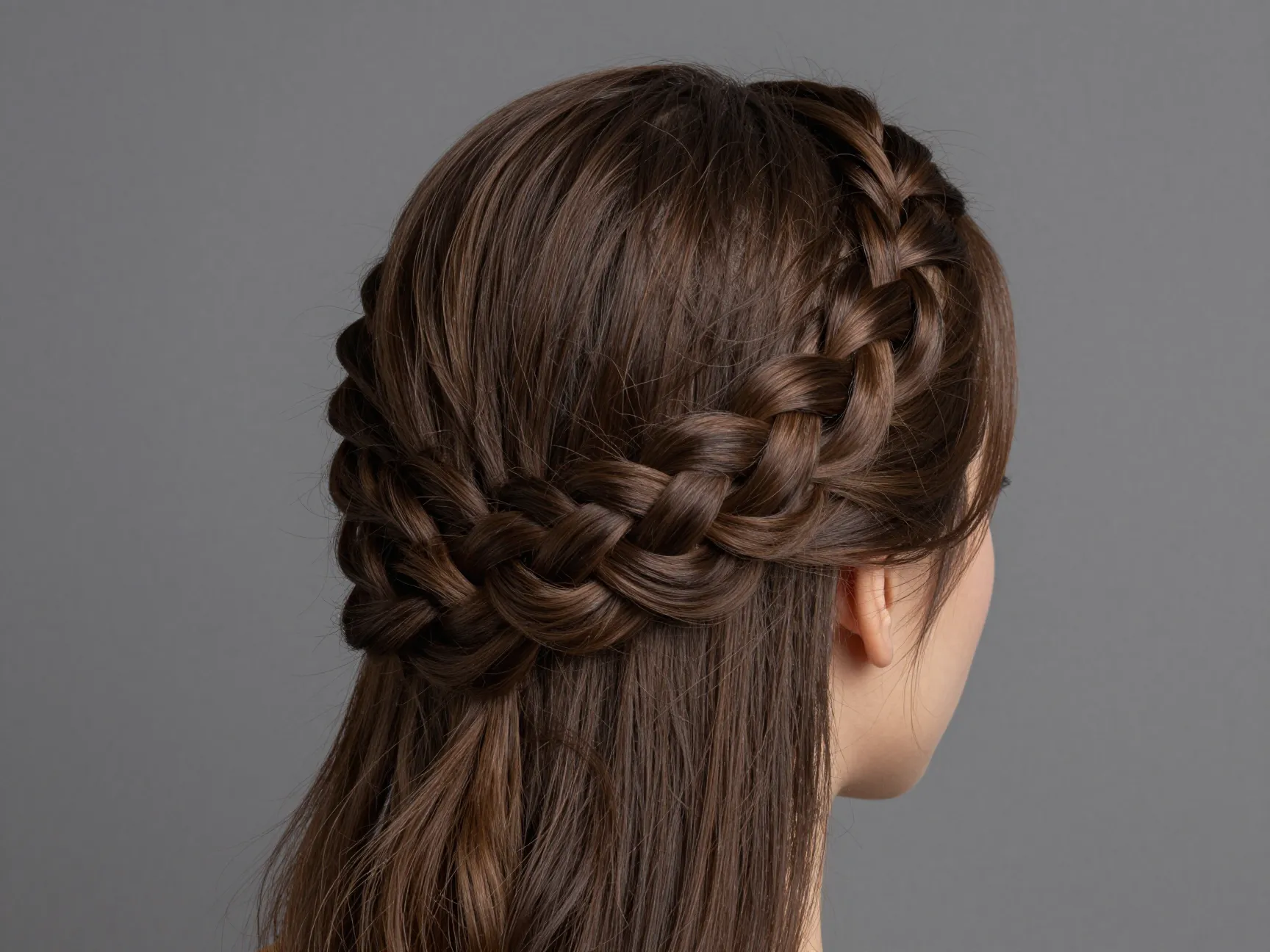Braid crown halo braid regal formal wedding garden party