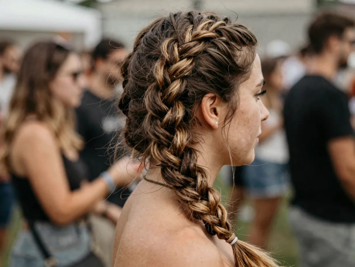 Fishtail braid herringbone pattern casual bohemian everyday wear
