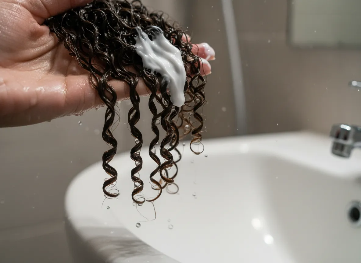 Wash and go defined curl clumps on soaking wet short hair