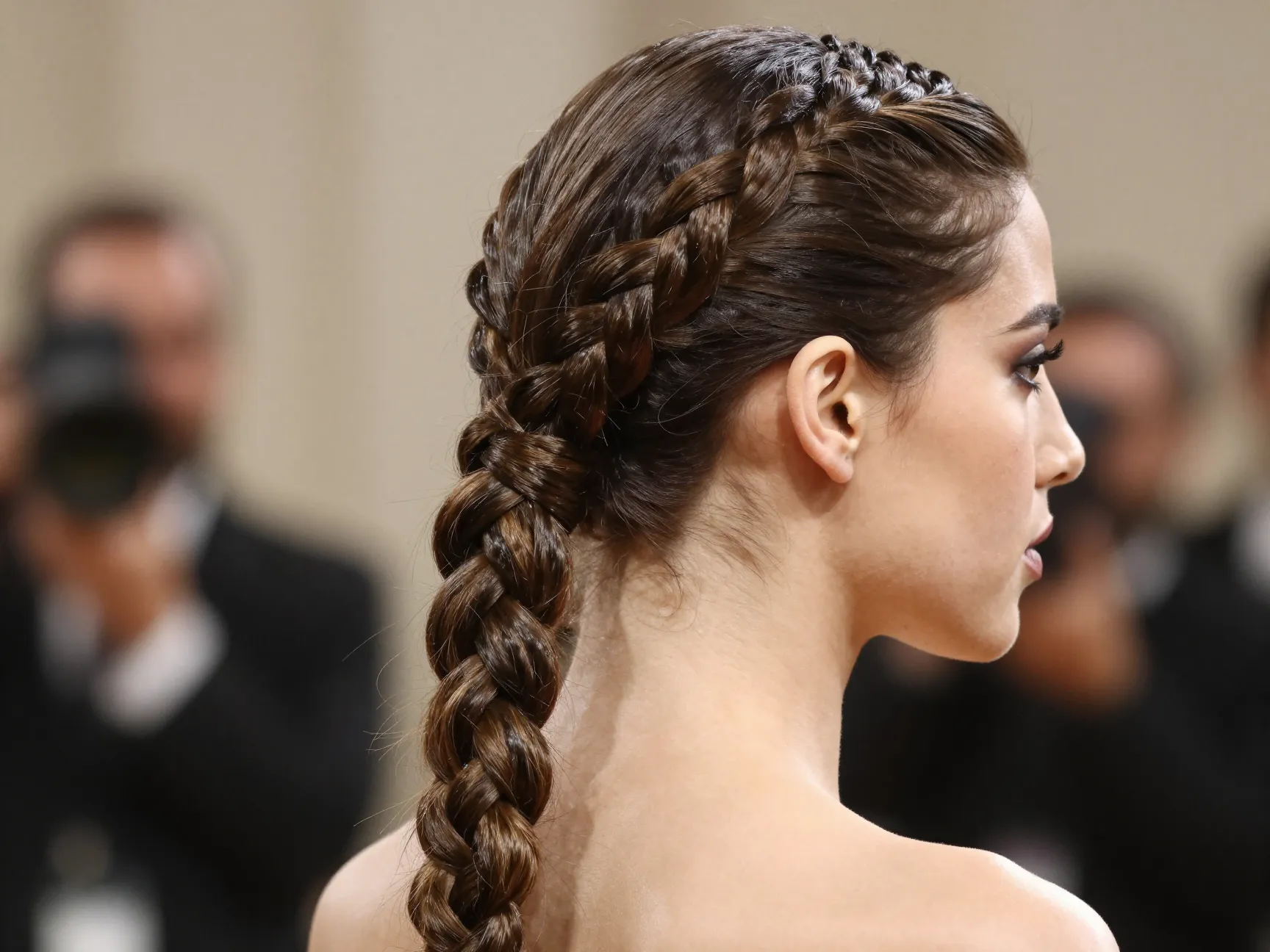 Five strand braid intricate over under pattern formal editorial