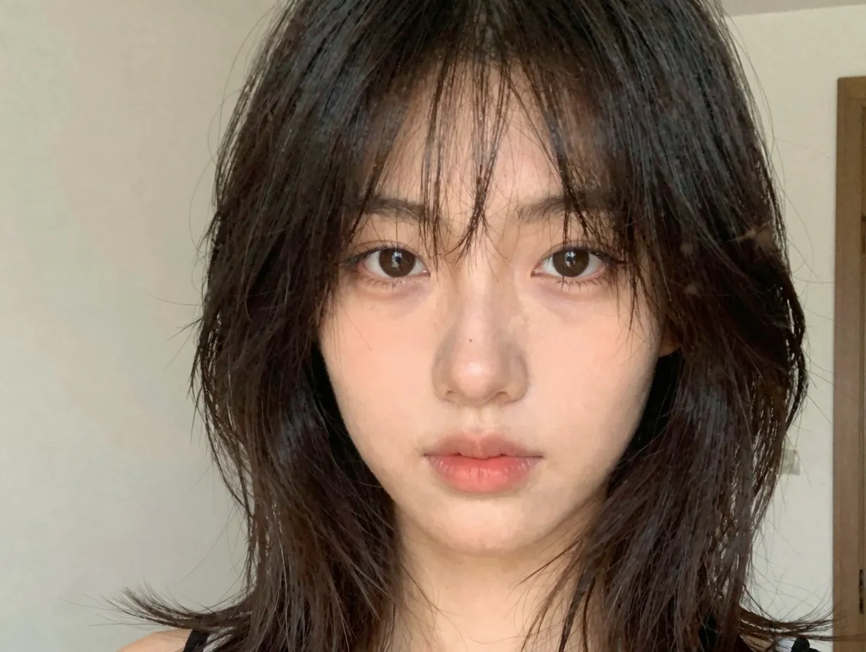 Wispy birkin bangs medium layers french girl aesthetic